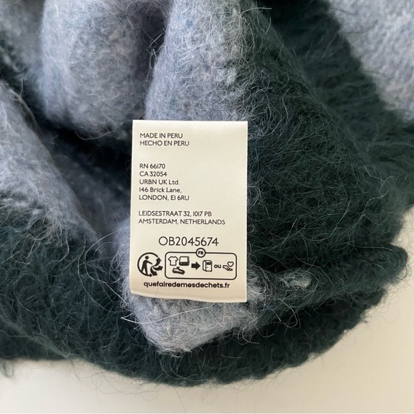 FREE PEOPLE Alpaca Wool Paris Sweater / Forest Cloud Combo Size M - Picture 10 of 12